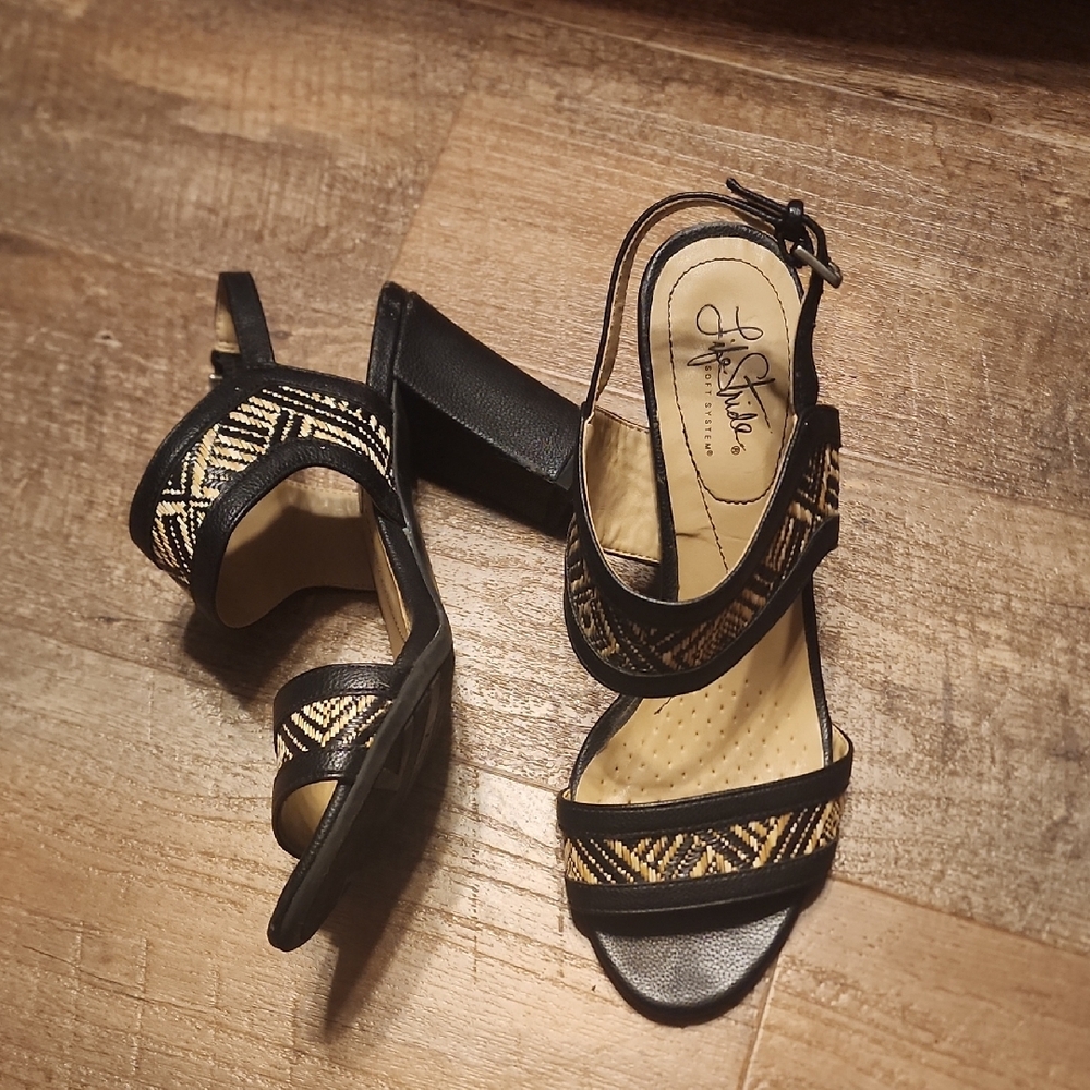 ‼️50%_5+Bundles‼️ LIFE STRIDE Elegant Black High Heel Sandals S1